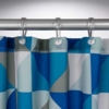 Blå badeforhæng - Tangram 180 x 200 cm.