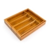 Justerbar bestikbakke i bambustræ - 37 x 31,5 x 5 cm.