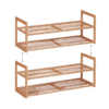 Stabelbar skoreol i bambus - 2 hylder