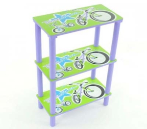 Børnereol BMX Stars - Grøn/lilla/blå