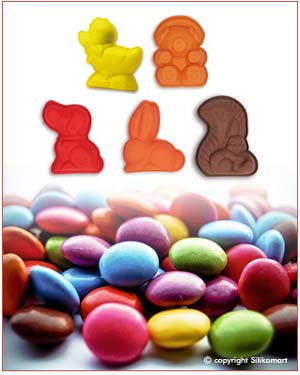 SILIKOMART Silikoneform 5 forsk. små dyr