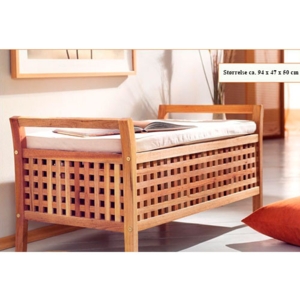 Bænk med opbevaringsrum - Valnøddetræ