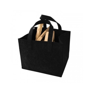 Brændekurv i filt - Sort