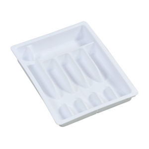 Justerbar bestikbakke i plast - Hvid