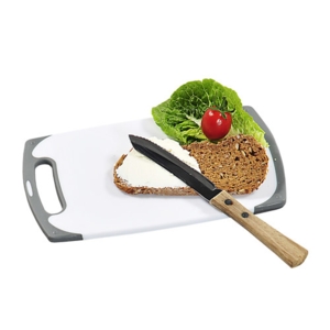 Classic plast skærebræt grå og hvid - 25 cm.