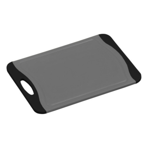Praktika plast skærebræt med saftrille grå og sort - 29 cm.