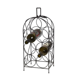 Elia vinreol i metal til 7 flasker - Antik sort