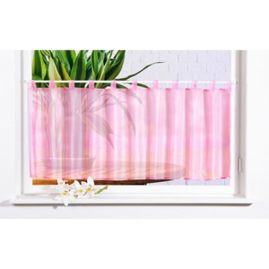 Rosa færdigsyet cafegardin