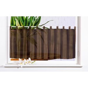 Brunt færdigsyet cafegardin