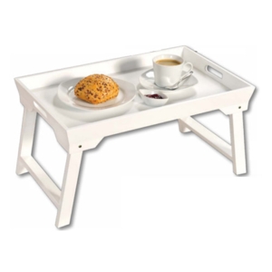 Hvid bambus sengebakke