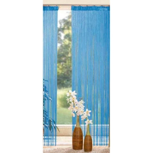 Blå trådgardin - 140 x 250 cm.