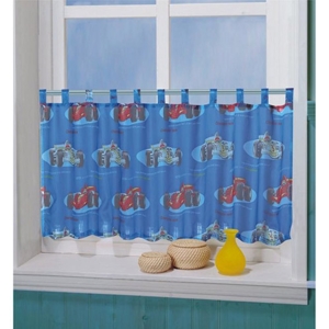 Færdigsyet børnegardin - Biler