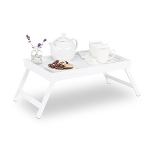 Hvid sengebakke i bambus