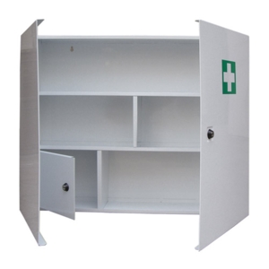 Hvidt medicinskab med kors - XXL