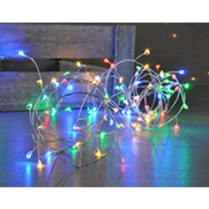 Flerfarvet lyskæde 100 LED'er i kobbertråd