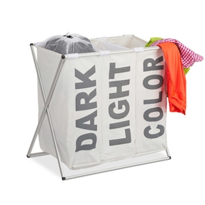 Tredelt vasketøjskurv - Hvid