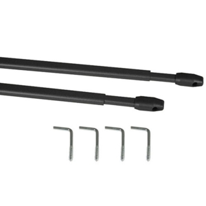 Teleskop gardinstang - 2'er sæt sort 60-110 cm.