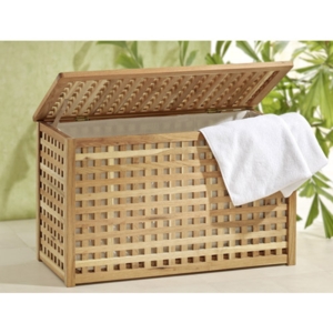 Bindslev vasketøjskurv med låg - Valnøddetræ