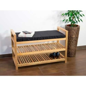 Klattrup skoreol med siddeplads i valnød 90 cm.