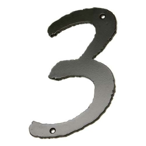 Galvaniseret husnummer 3 - Sort