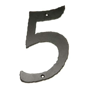 Galvaniseret husnummer 5 - Sort