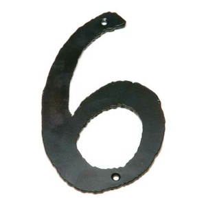 Galvaniseret husnummer 6 - Sort