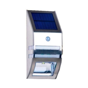 Rustfrit stål solcellelampe til væg med bevægelsessensor