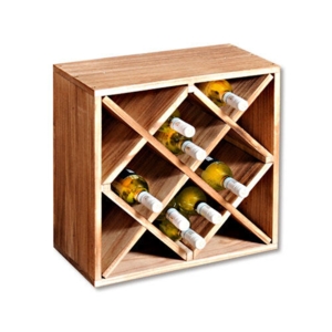 Brændt vinreol i paulowniatræ - 20 flasker