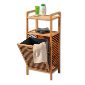 Bambus reol med vasketøjskurv - 95 x 40 x 30 cm.