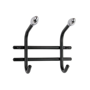 Hanko stål knagerække - Sort 2 knager