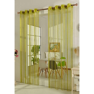 Grønt trådgardin - 140 x 250 cm.