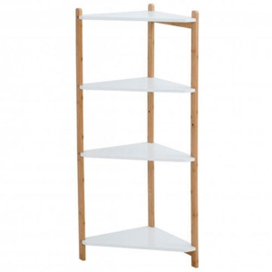 Clara hjørnereol i bambus og MDF - 4 hylder