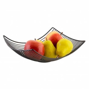 Sort frugtkurv i metal - 31 x 23 x 10 cm.
