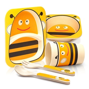Børnebestik sæt 5 dele - Bi motiv