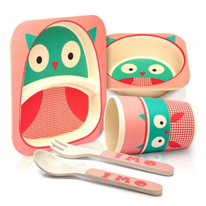 Børnebestik sæt 5 dele - Ugle motiv