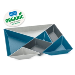 Tangram Ready Organic gourmet skålsæt - Blå/grå