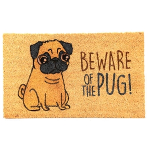 Beware of the Pug - Kokosmåtte 46 x 75 cm.