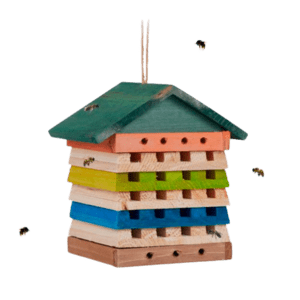 Flerfarvet bihotel - 19,5 x 18 x 14 cm.