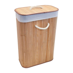 Bambus vasketøjskurv sammenklappelig - Natur