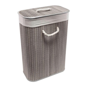 Bambus vasketøjskurv sammenklappelig - Grå